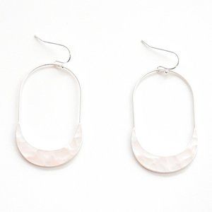 Silver Thin Semi Circle Drop Earrings